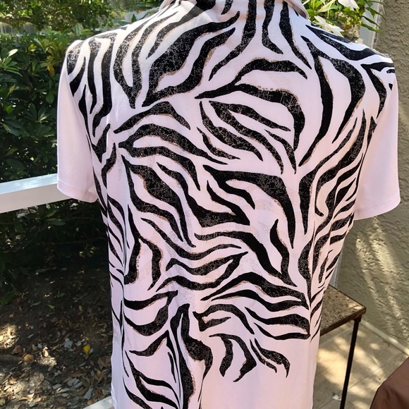 Chico’s Athletic Shirt M Zebra Sparkle - Picture 6 of 9